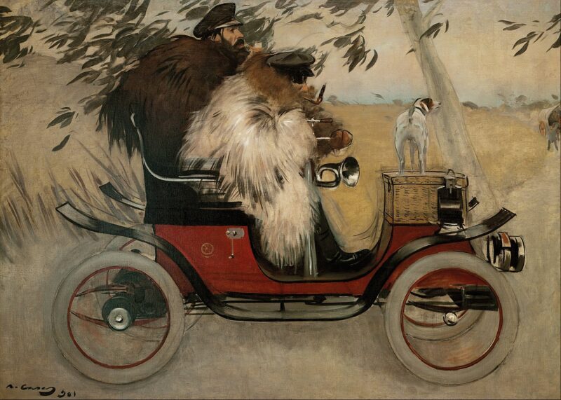 Ramon Casas and Pere Romeu in An Automobile (1901) - Ramon Casas Tablo