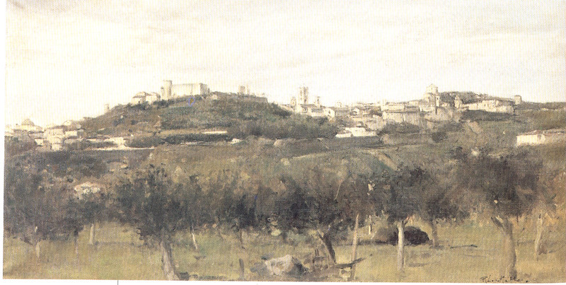 Panorama of upper Bergamo (1929) - Romualdo Locatelli Tablo