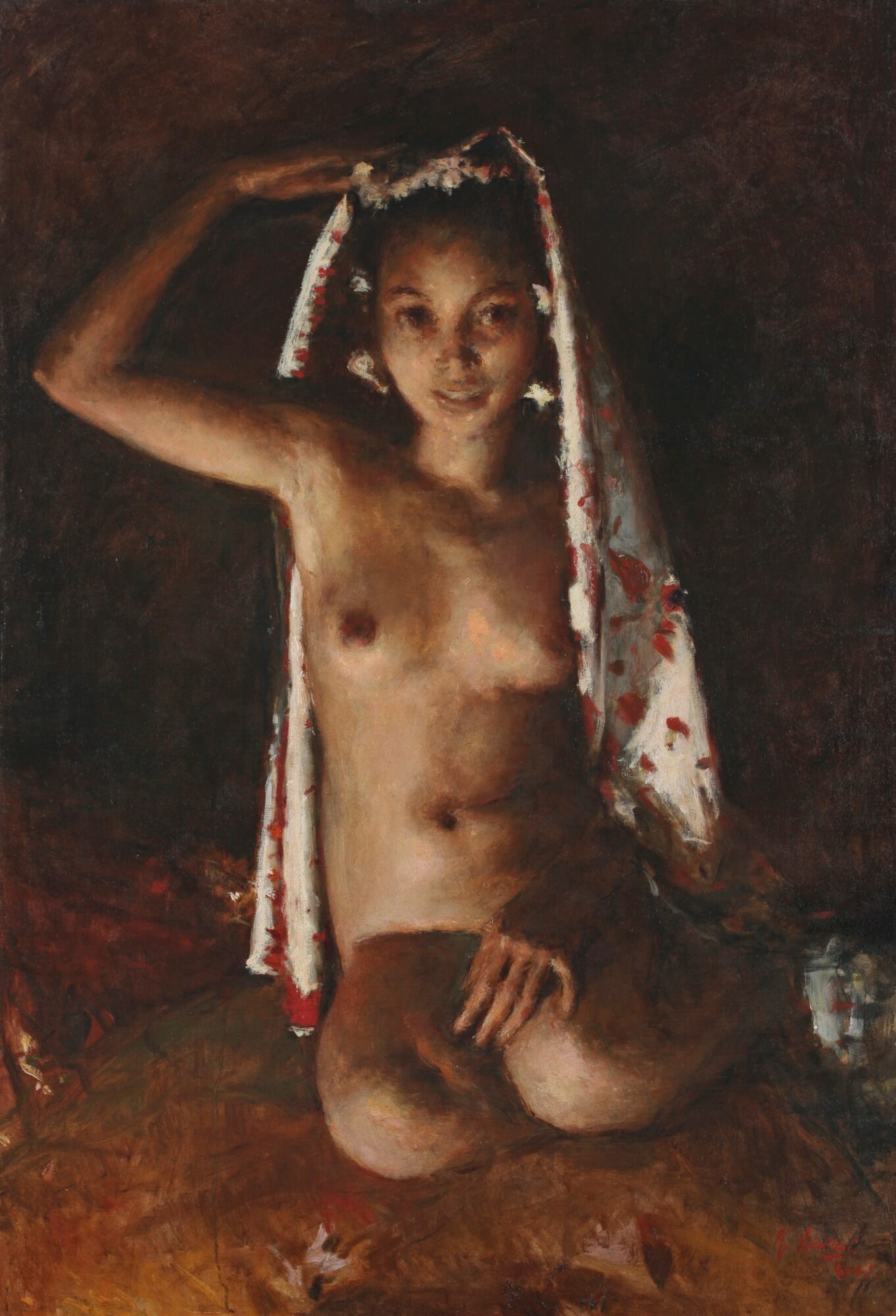 Portrait of a nude (1940) - Romualdo Locatelli Tablo