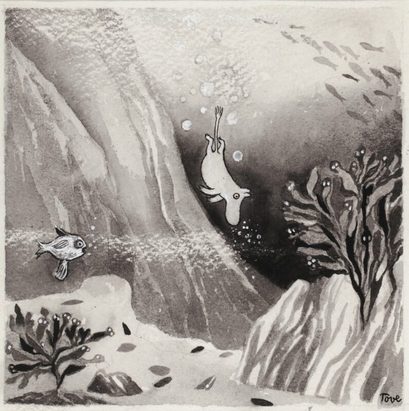 Illustration for the Book Comet in Moominland (1946) - Tove Jansson Tablo