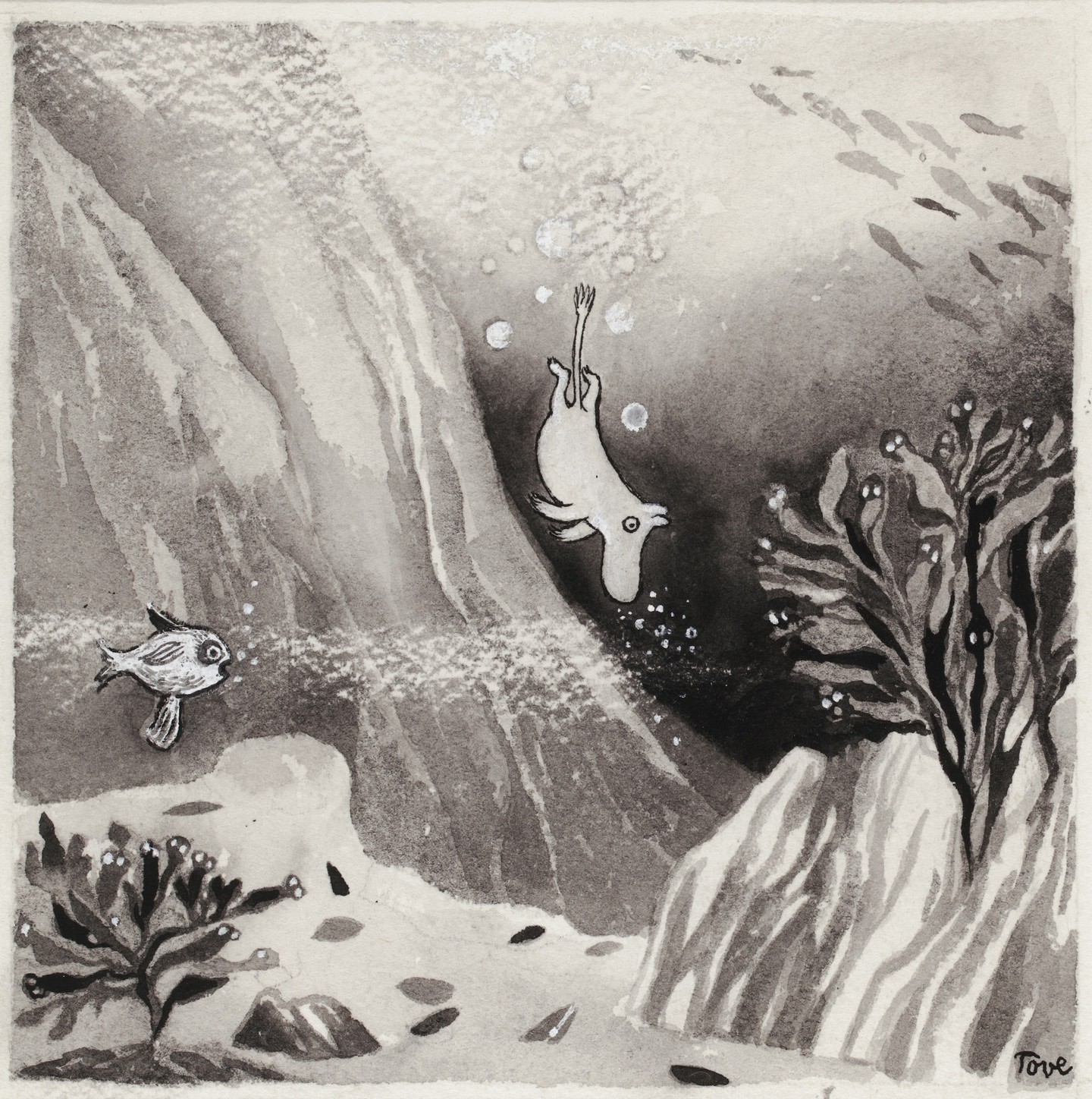 Illustration for the Book Comet in Moominland (1946) - Tove Jansson Tablo