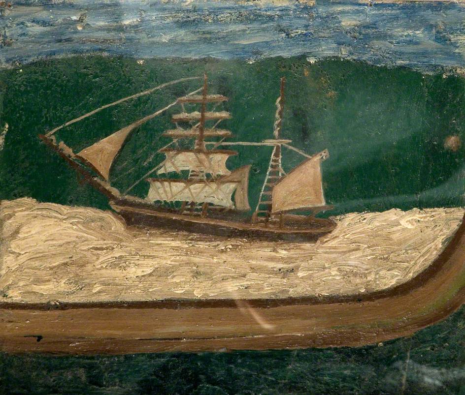 A Brig, Close to Shore - Alfred Wallis Tablo