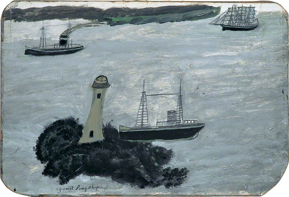 Against Longships fog (1938) - Alfred Wallis Tablo