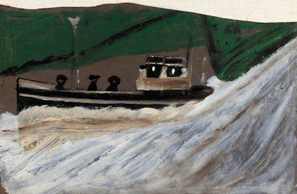 Boat with Figures (1940) - Alfred Wallis Tablo