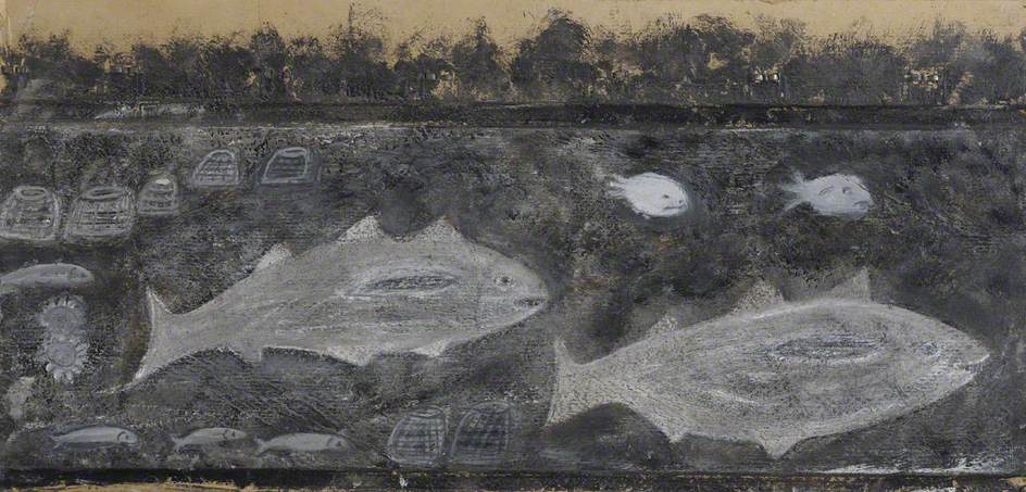 Fishes and Lobster Pots (1936) – Alfred Wallis Tablo