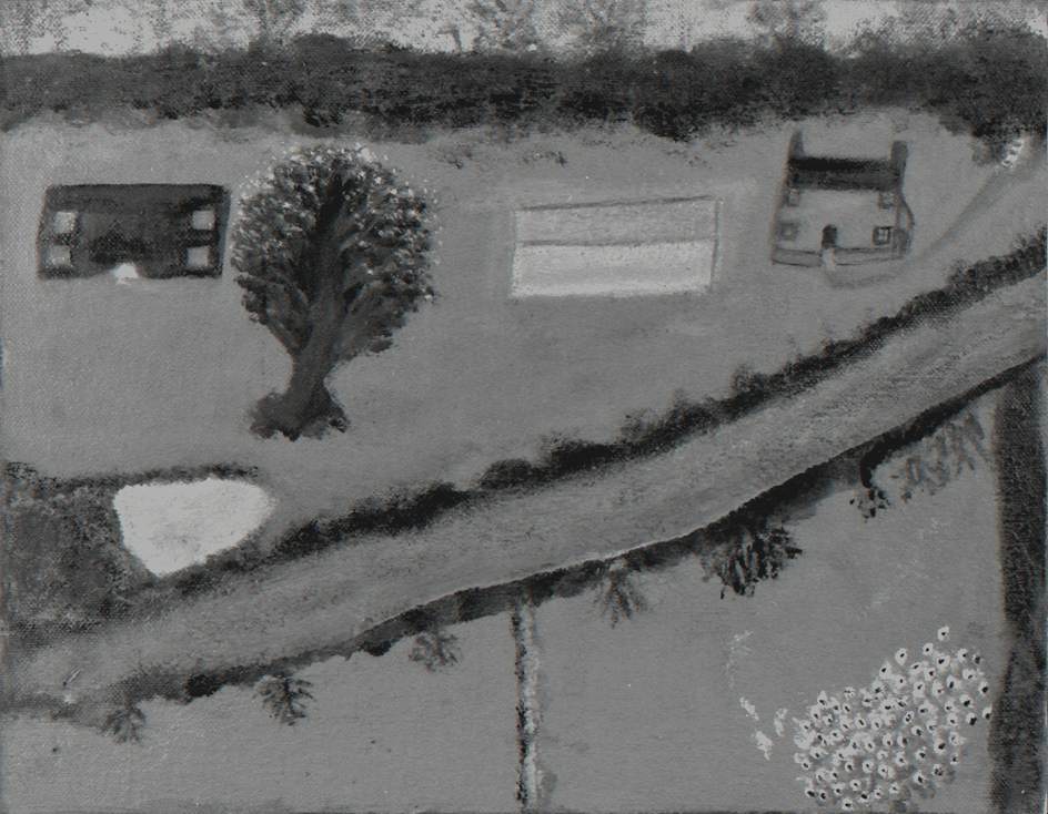 Green Landscape with Houses and Road - Alfred Wallis Tablo