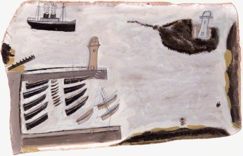 Harbour, St Ives, Cornwall (1936) – Alfred Wallis Tablo