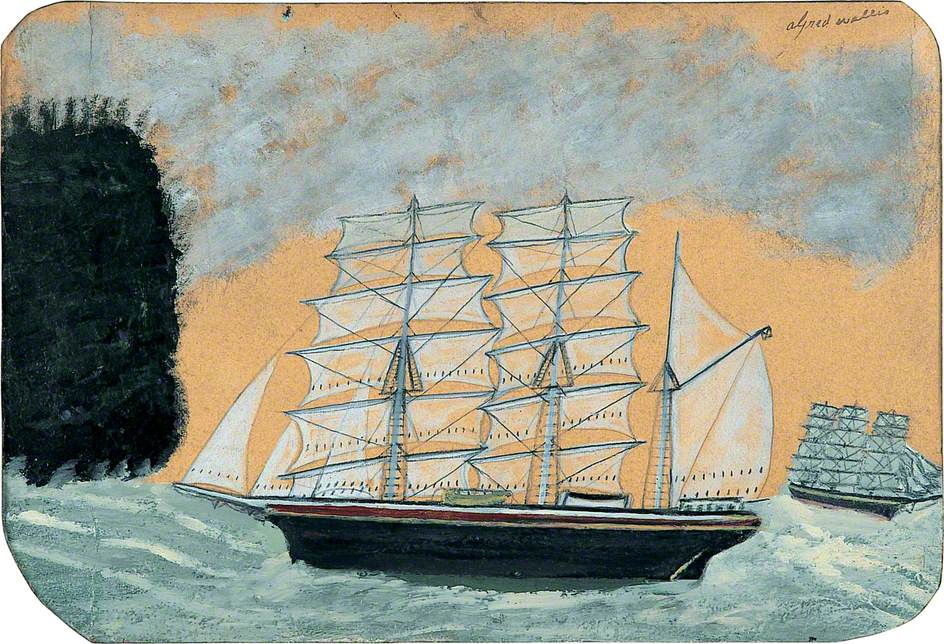 Headland with two three masters (1938) - Alfred Wallis Tablo