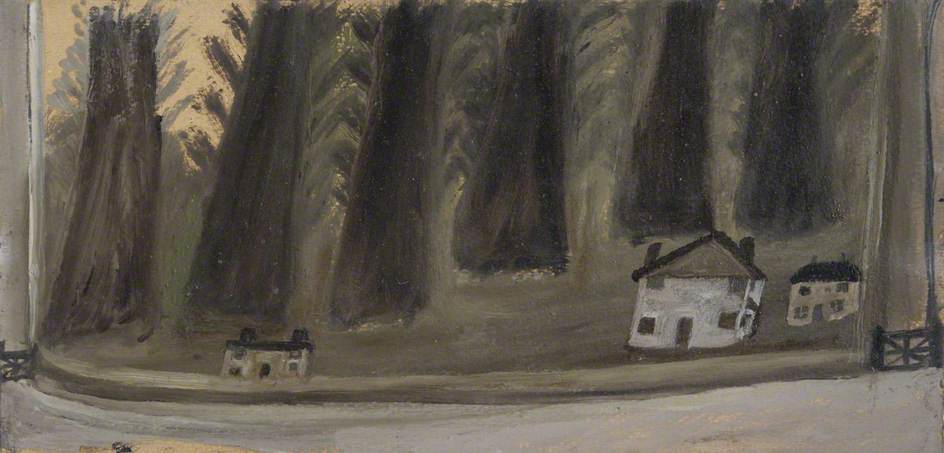 Houses and Big Trees – Alfred Wallis Tablo