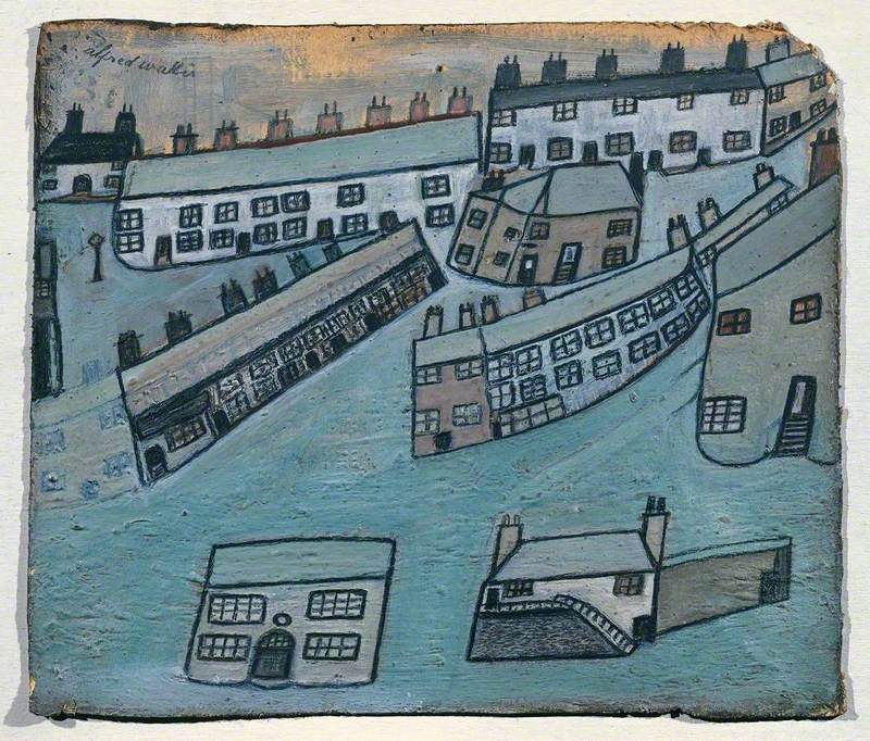 Houses at St Ives, Cornwall (1942) - Alfred Wallis Tablo