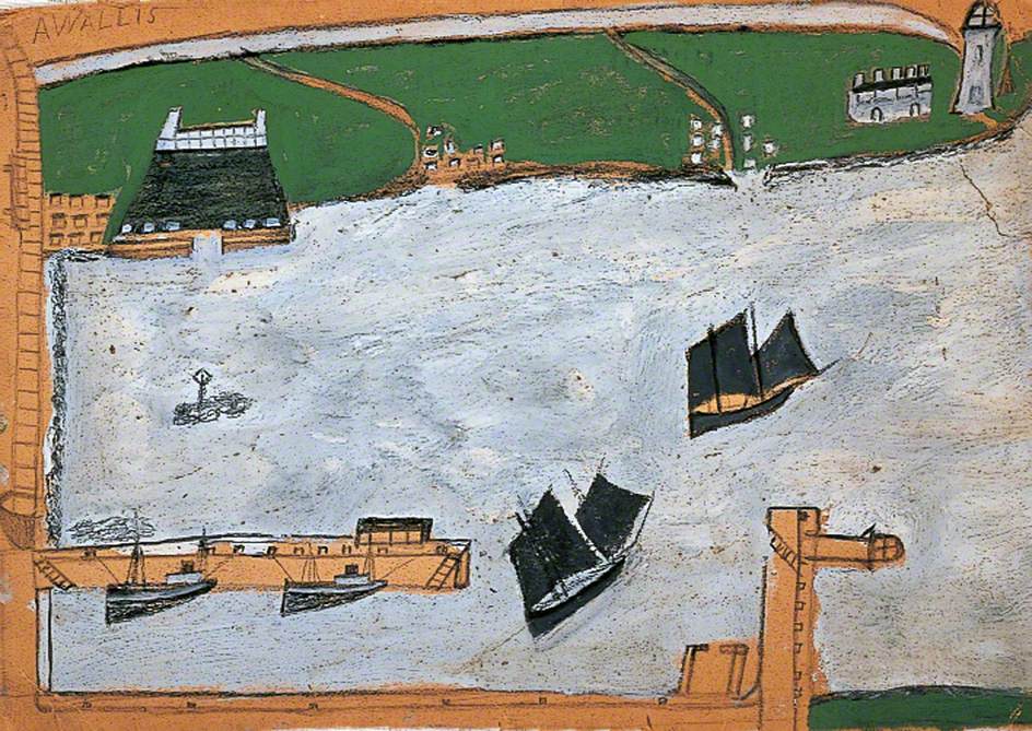 Mount's Bay with St Michael's Mount, Cornwall - Alfred Wallis Tablo