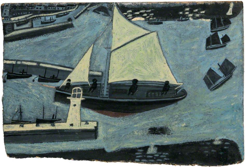 Penzance Harbour Entrance - Alfred Wallis Tablo