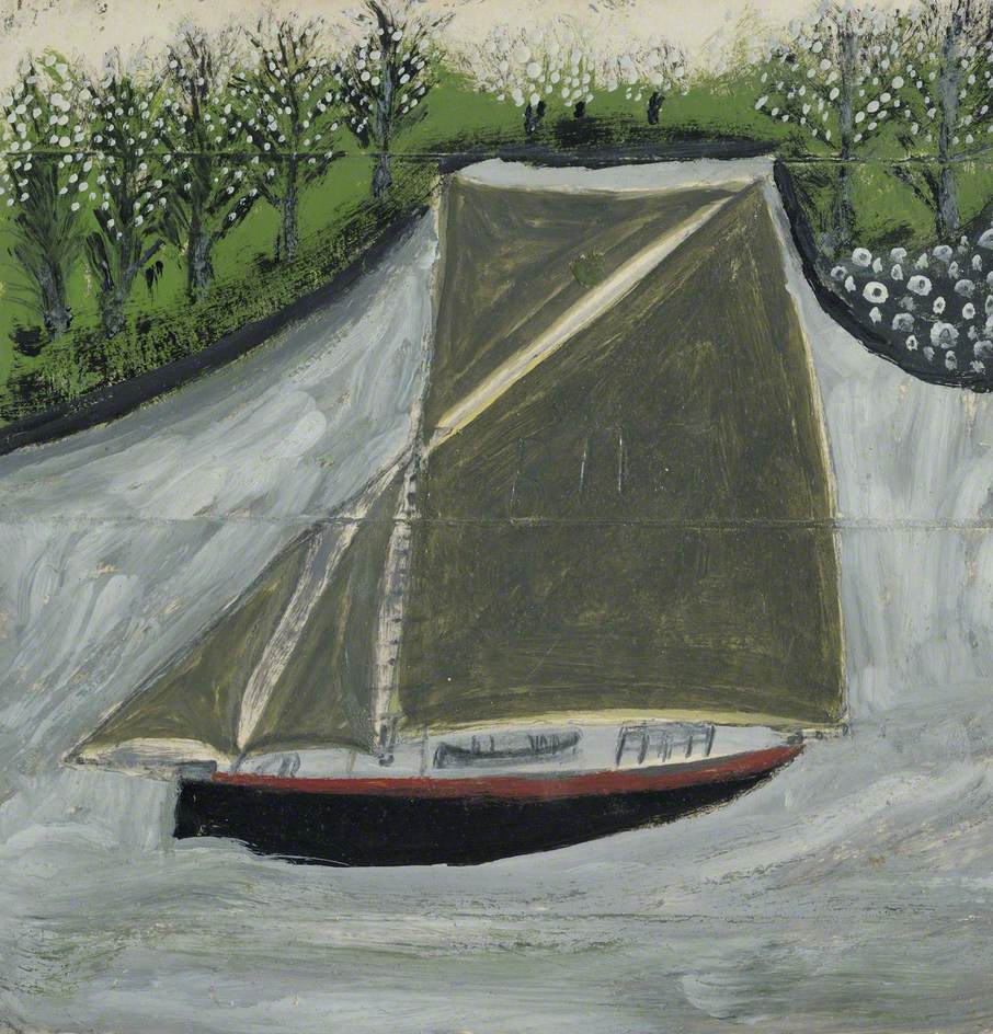 Sailing Ship and Orchard (1937) - Alfred Wallis Tablo