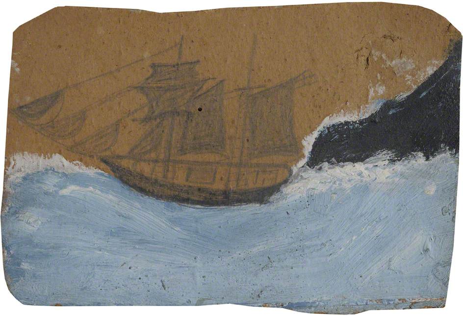 Schooner on a Blue Sea - Alfred Wallis Tablo
