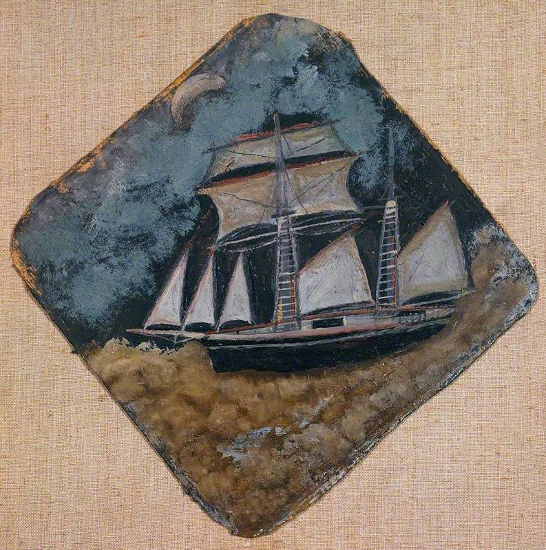 Schooner under the Moon (1936) - Alfred Wallis Tablo