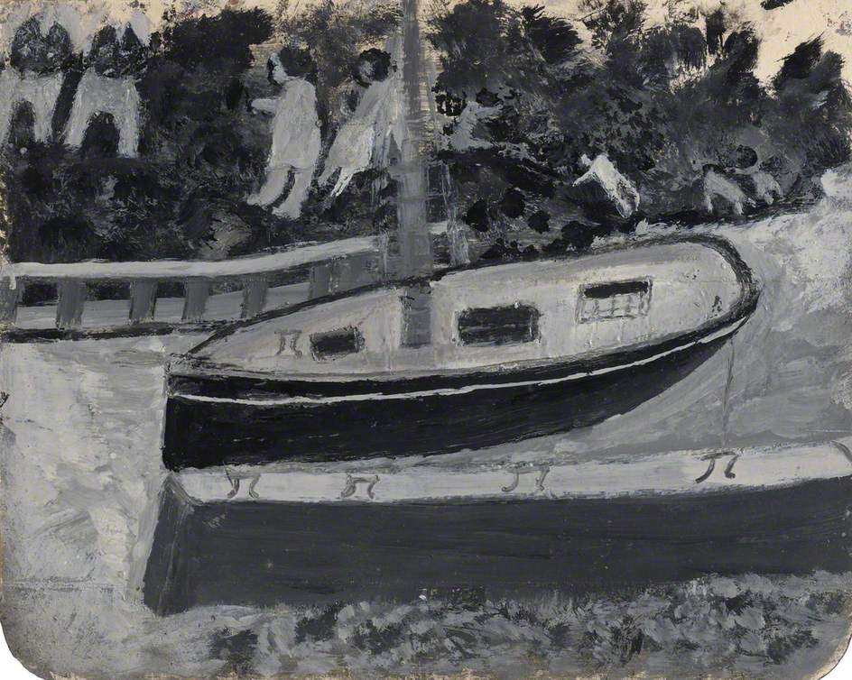 Ship, People and Animals - Alfred Wallis Tablo