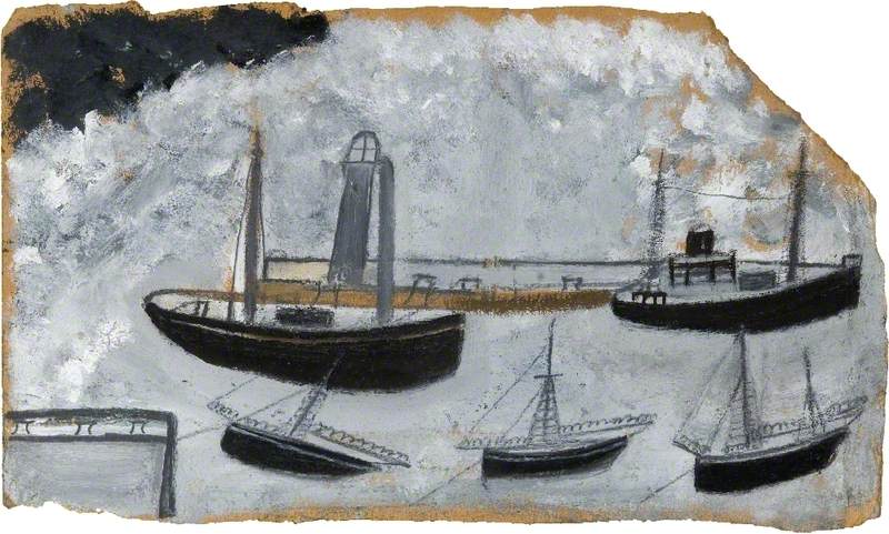 Ships in Harbour - Alfred Wallis Tablo