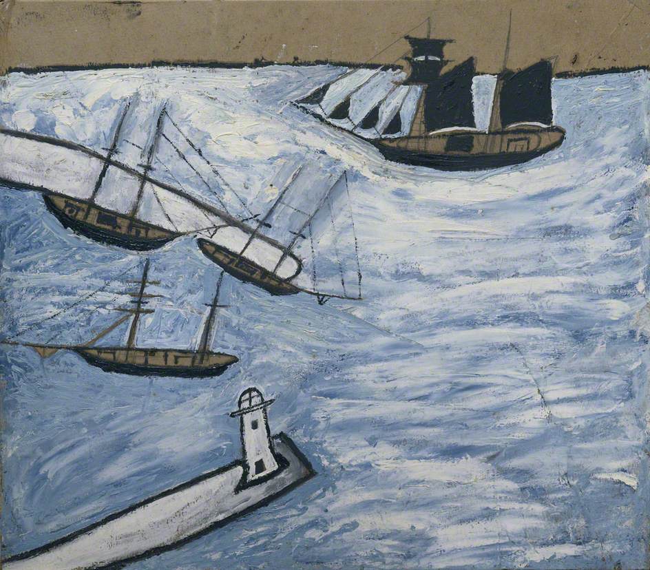 St Ives Harbour, Cornwall - Alfred Wallis Tablo