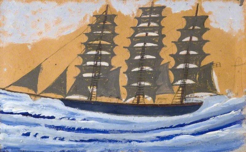 Three Masted Schooner - Alfred Wallis Tablo