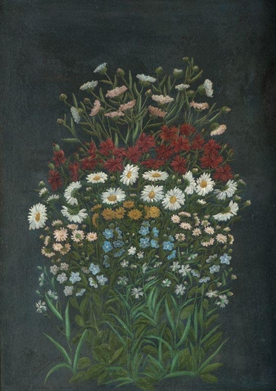 Grand bouquet of wild flowers (1928) - André Bauchant Tablo