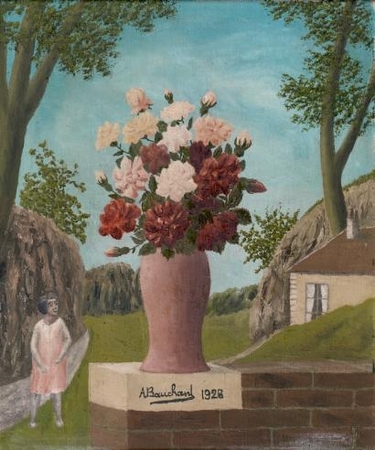 Le bouquet (1928) - André Bauchant Tablo