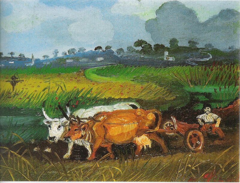 Plowing (1948) - Antonio Ligabue Tablo