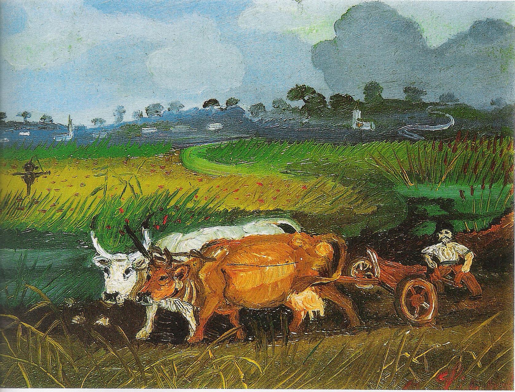 Plowing (1948) - Antonio Ligabue Tablo