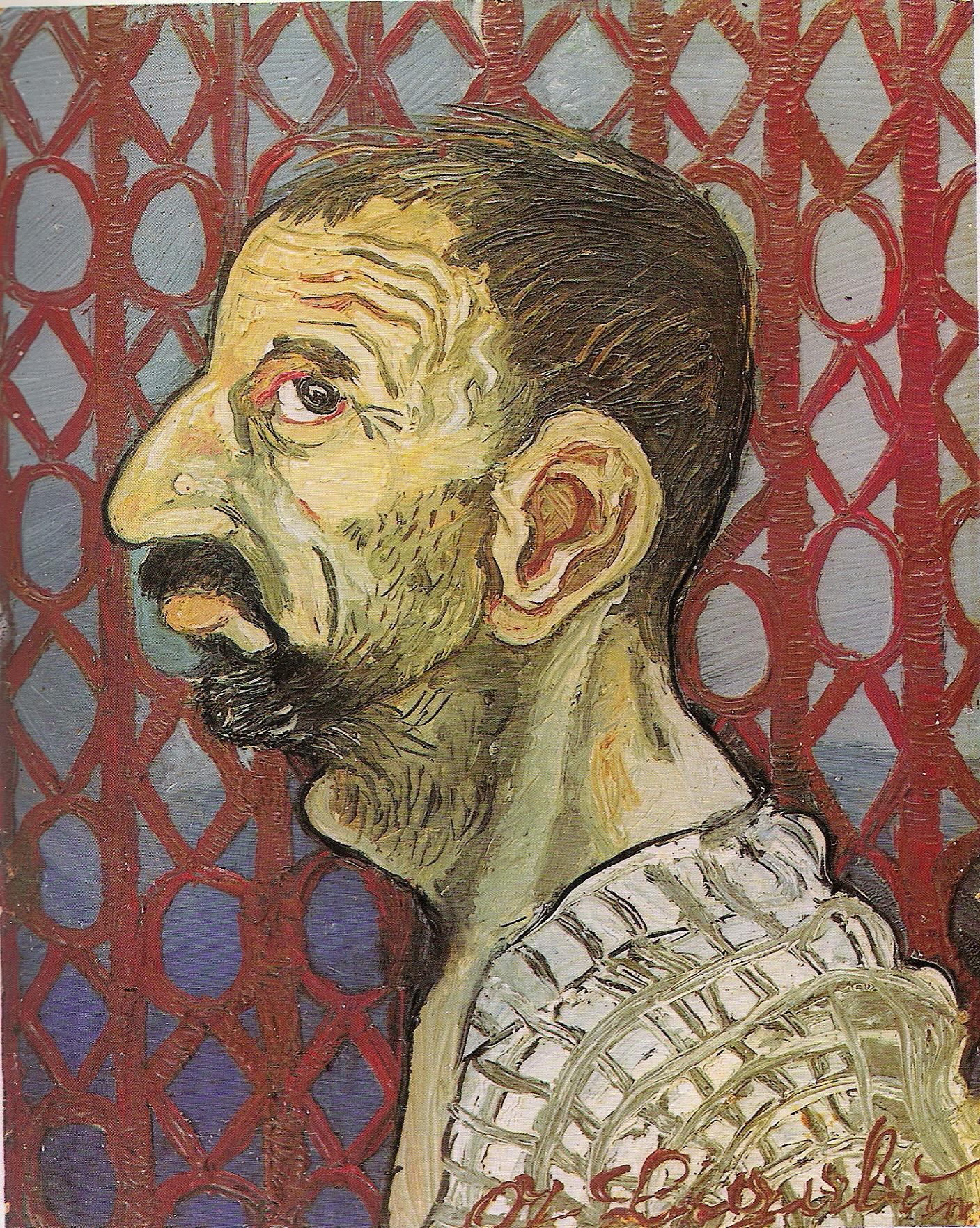 Self Portrait in profile (1942) - Antonio Ligabue Tablo