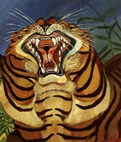Tiger's Head (1940) - Antonio Ligabue Tablo