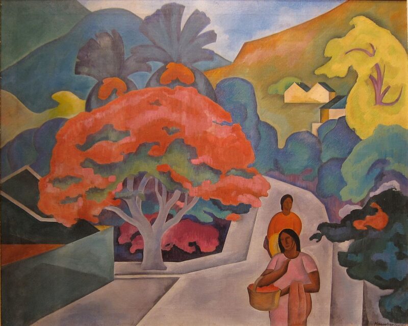Coral Tree by Black Point, Honolulu, O'ahu (1930) - Arman Manookian Tablo