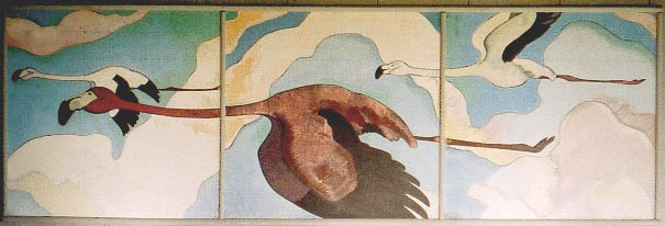 Flamingos in Flight (1931) - Arman Manookian Tablo