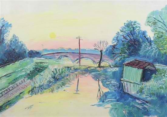 River landscape - Fred Yates Tablo