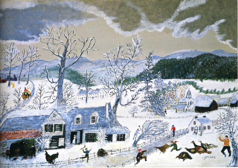 Catching the Turkey - Grandma Moses Tablo
