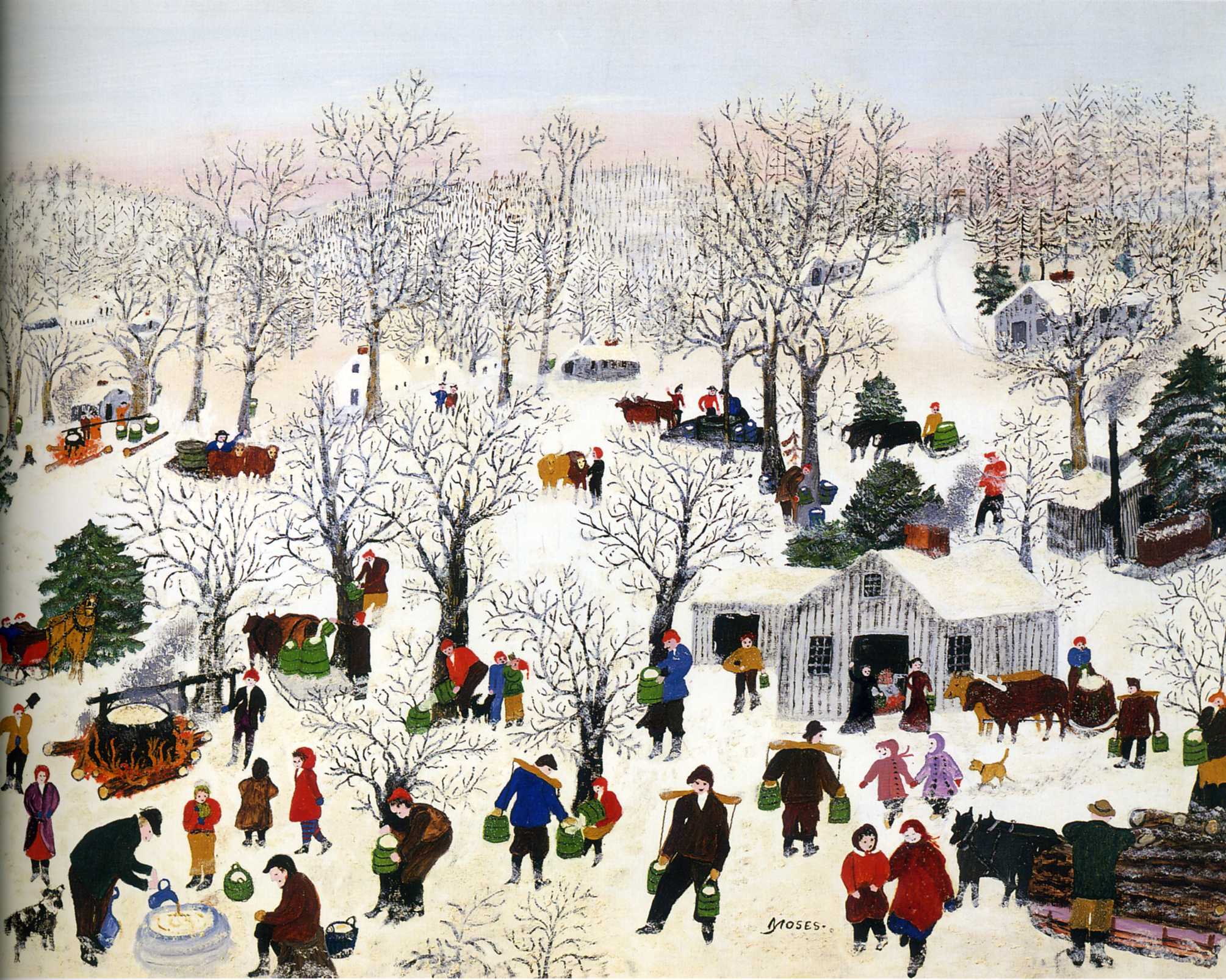 Sugaring Off (1955) - Grandma Moses Tablo