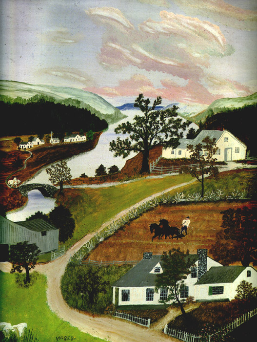 The Spring in Evening (1947) - Grandma Moses Tablo