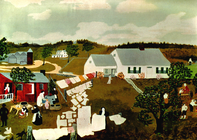 Wash Day (1945) - Grandma Moses Tablo