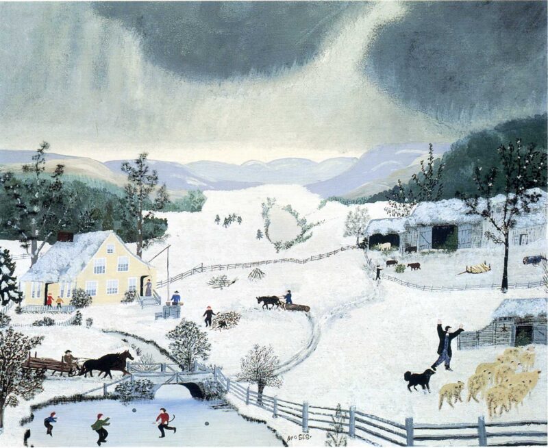 Winter - Grandma Moses Tablo