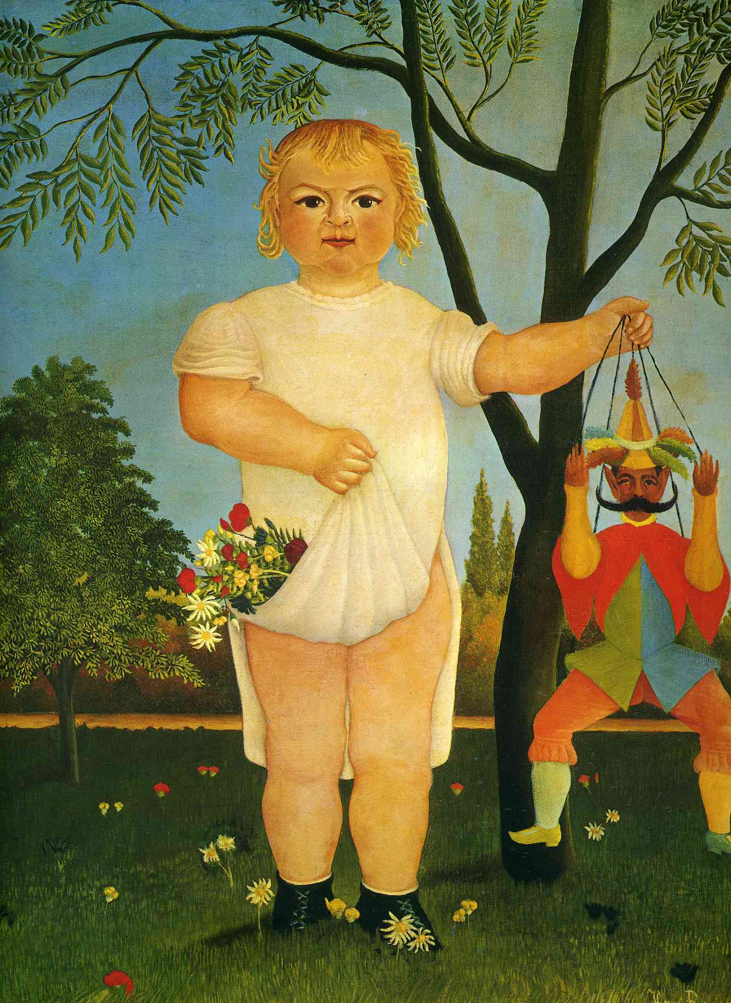 Child with a Puppet (1903) - Henri Rousseau Tablo