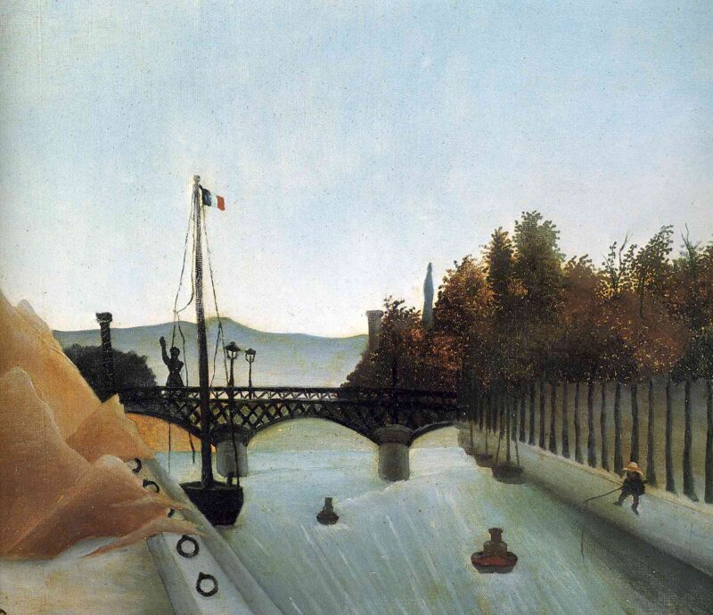 Footbridge at Passy (1895) - Henri Rousseau Tablo