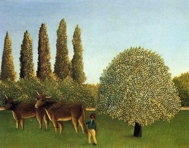 In the Fields (1910) - Henri Rousseau Tablo