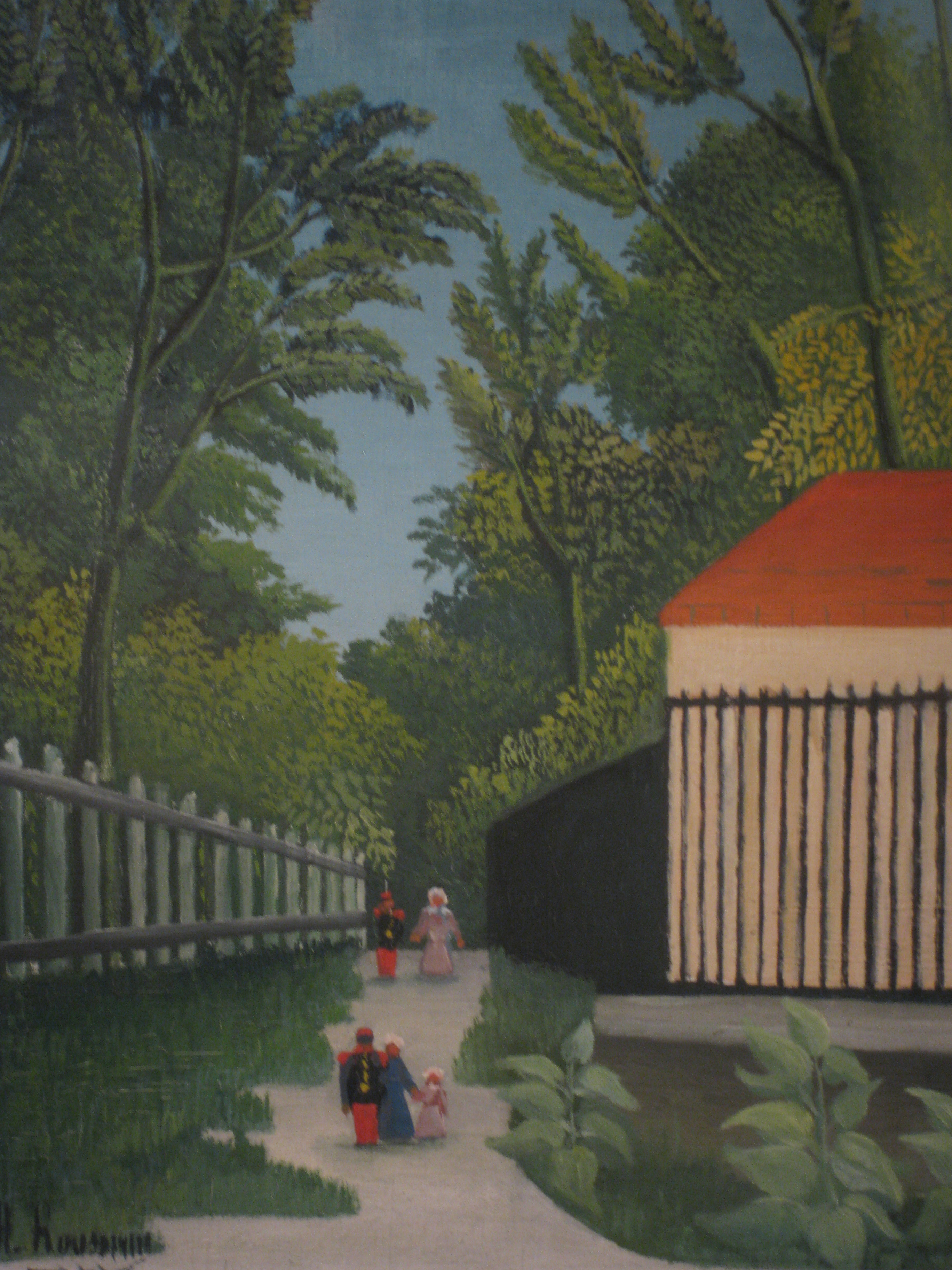 Landscape in Montsouris Park with Five Figures (1910) - Henri Rousseau Tablo