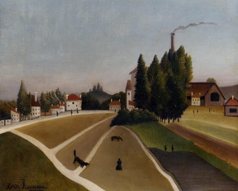 Landscape with Factory (1896) - Henri Rousseau Tablo