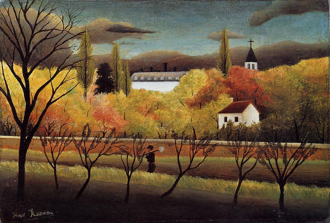 Landscape with Farmer (1896) - Henri Rousseau Tablo