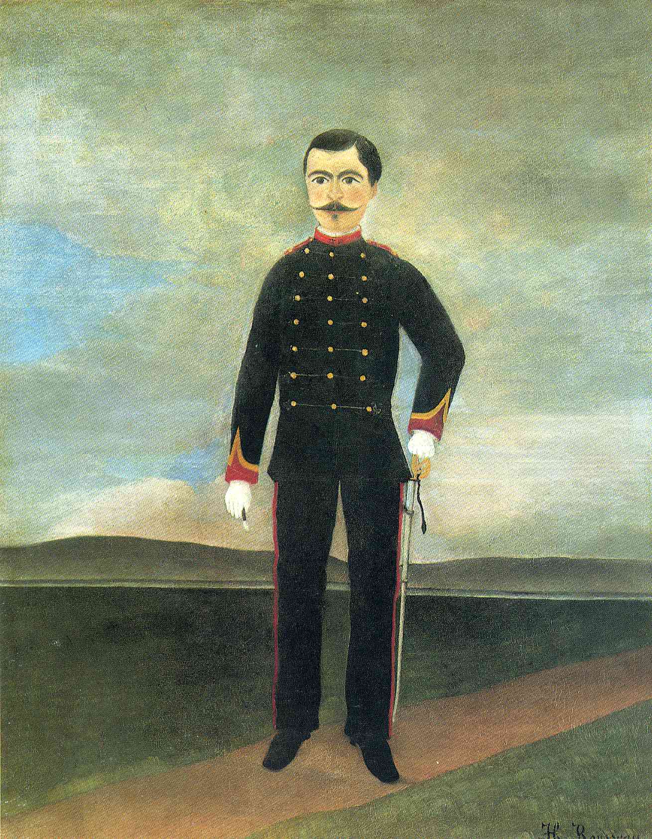 Marshal des Logis Frumence Biche of the 35th Artillery (1893) - Henri Rousseau Tablo