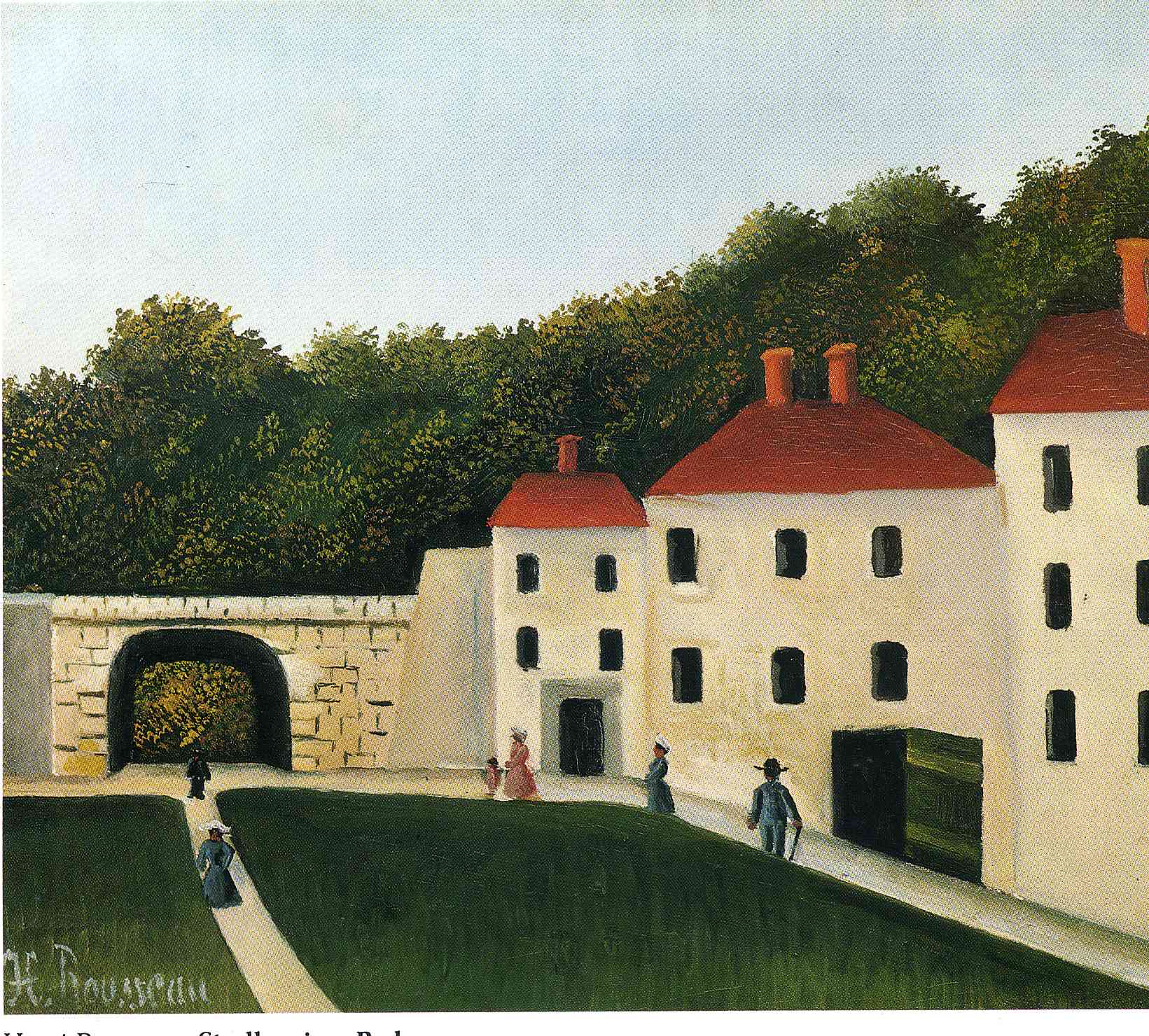 Promeneurs dans un Parc (1908) - Henri Rousseau Tablo