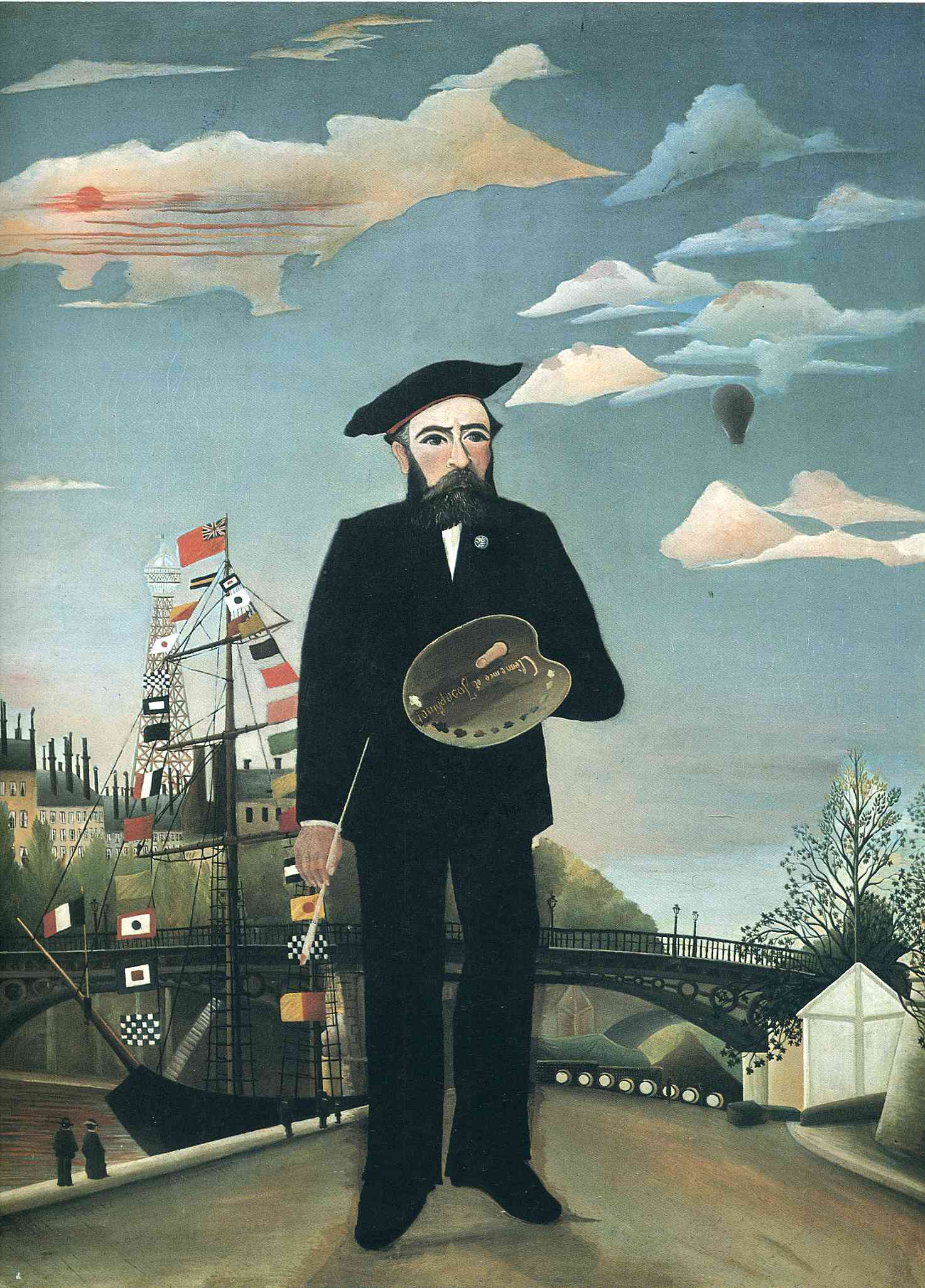 Self Portrait from L'ile Saint Louis (1890) - Henri Rousseau Tablo