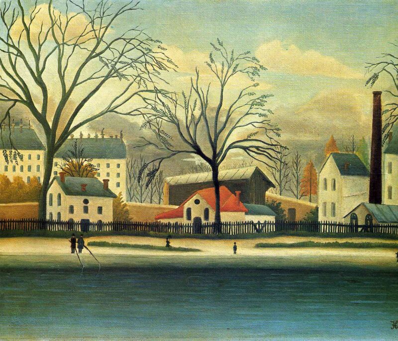 Suburban Scene (1896) - Henri Rousseau Tablo