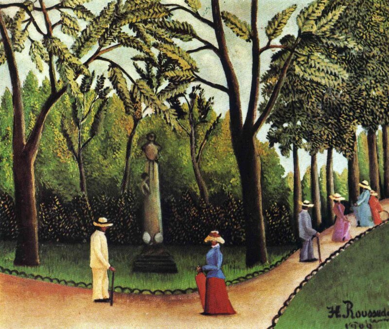 The Monument to Chopin in the Luxembourg Gardens (1909) - Henri Rousseau Tablo
