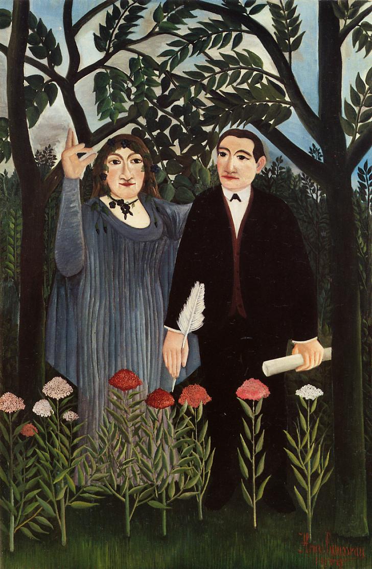 The Muse Inspiring the Poet (1909) - Henri Rousseau Tablo