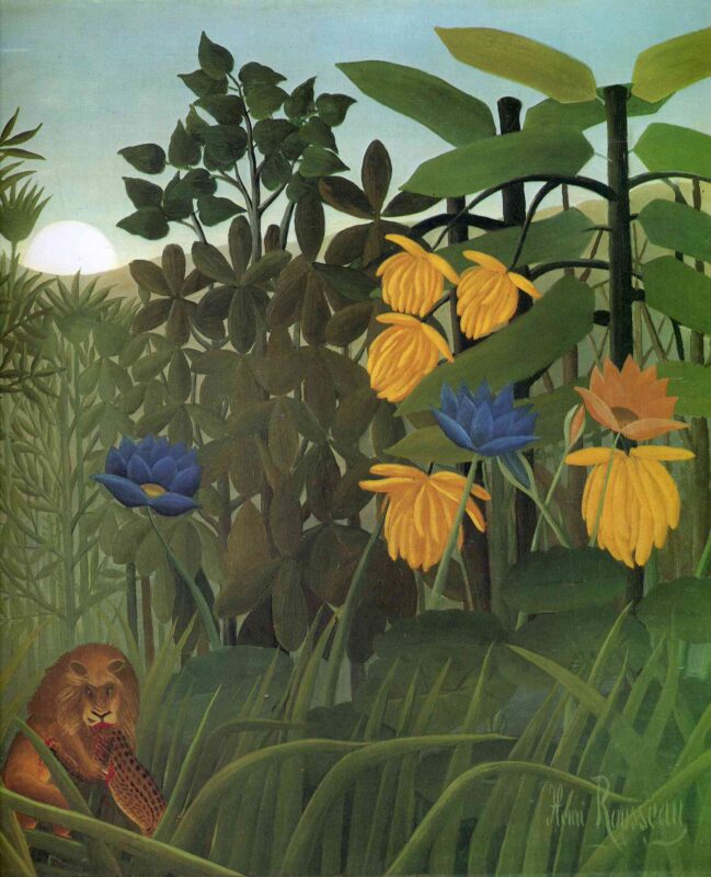 The Repast of the Lion (1907) - Henri Rousseau Tablo